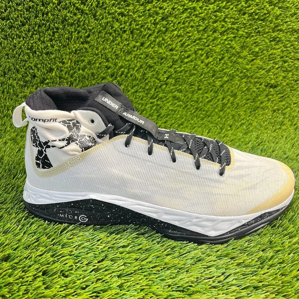 Under Armour Fireshot Mens Size 12 White Athletic Basketball Shoes Sneakers